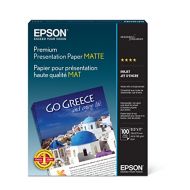 Epson Premium Presentation Paper MATTE (8.5x11 Inches, 100 Sheets) (S042180),Black