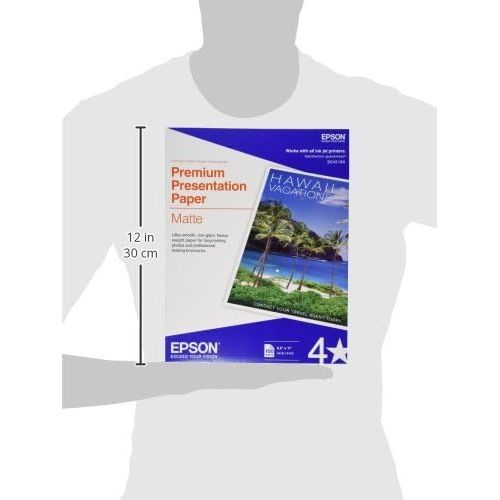 엡손 Epson Premium Presentation Paper MATTE (8.5x11 Inches, 100 Sheets) (S042180),Black
