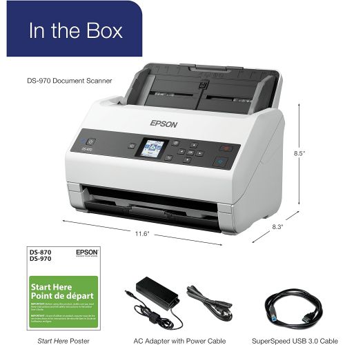 엡손 Epson Workforce DS-970 Sheetfed Scanner - 600 dpi Optical,White