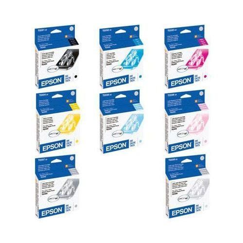 엡손 Epson 8 Color Ink Set Bundle w/Photo Black for Stylus R2400 Inkjet Printer