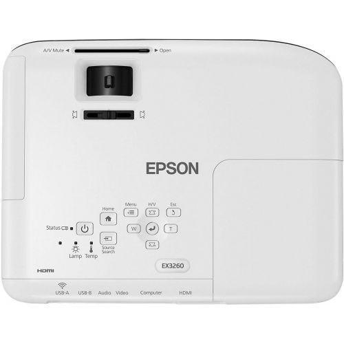 엡손 Epson Ex3260 Business V11h842020 3Lcd Projector, Black/White