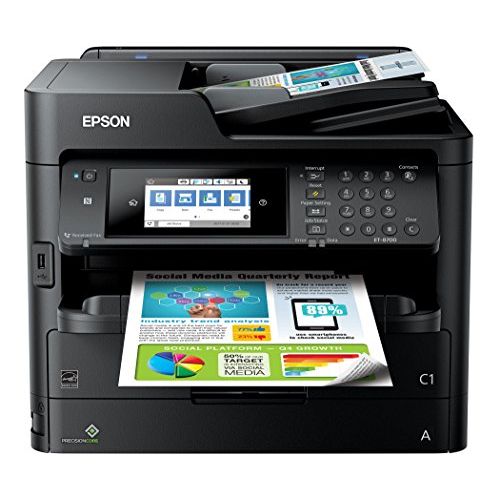 엡손 Epson Workforce Pro ET-8700 EcoTank Color All-in-One Supertank Printer with Scanner, Copier and Fax, WiFi & Ethernet Connectivity