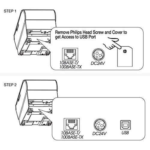 엡손 EPSON TM-T88V-330 Thermal Receipt Printer (USB and Ethernet) Power Supply Included