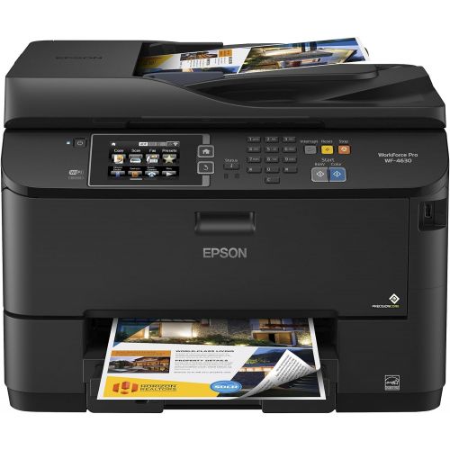 엡손 Epson Workforce Pro WF-4630 Wireless Color All-in-One Inkjet Printer with Scanner and Copier, Amazon Dash Replenishment Ready