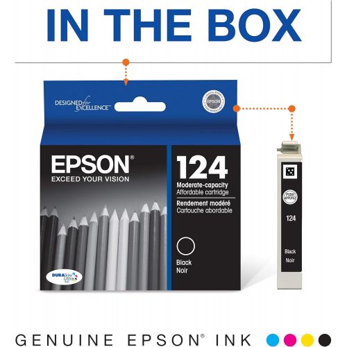 엡손 Epson T124120-S DURABrite Ultra Black Moderate Capacity Cartridge Ink