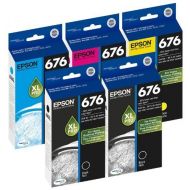 Genuine Epson 676XL DURABrite Ultra Color (Black,Cyan,Magenta,Yellow) Ink Cartridge 5-Pack (Includes 2 T676XL120 and 1 each of T676XL220,T676XL320,T676XL420)