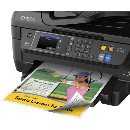 엡손 Epson WF-2760 All-in-One Wireless Color Printer with Scanner, Copier, Fax, Ethernet, Wi-Fi Direct & NFC, Amazon Dash Replenishment Ready