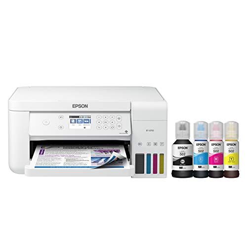 엡손 Epson Ecotank Et-3710 Wireless Color Inkjet All-in-One Supertank Printer, White