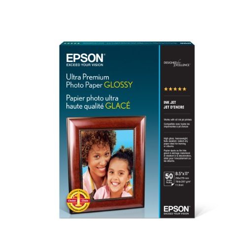 엡손 Epson Ultra Premium Photo Paper GLOSSY (8.5x11 Inches, 50 Sheets) (S042175),White