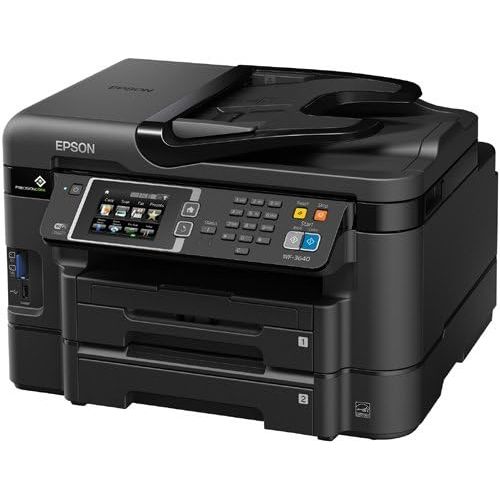 엡손 Epson WorkForce WF-3640 Wireless Color All-in-One Inkjet Printer with Scanner and Copier, Amazon Dash Replenishment Ready