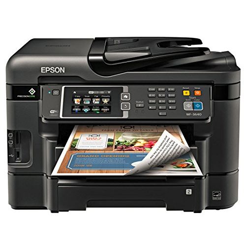 엡손 Epson WorkForce WF-3640 Wireless Color All-in-One Inkjet Printer with Scanner and Copier, Amazon Dash Replenishment Ready
