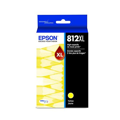 엡손 Epson T812 DURABrite Ultra Ink High Capacity Yellow Cartridge (T812XL420-S) for Select Epson Workforce Pro Printers