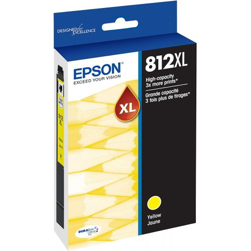 엡손 Epson T812 DURABrite Ultra Ink High Capacity Yellow Cartridge (T812XL420-S) for Select Epson Workforce Pro Printers