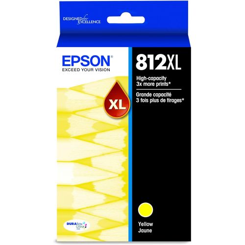 엡손 Epson T812 DURABrite Ultra Ink High Capacity Yellow Cartridge (T812XL420-S) for Select Epson Workforce Pro Printers