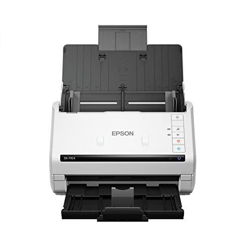 엡손 Epson DS-770 II Color Duplex Document Scanner for PC and Mac, with 100-page Auto Document Feeder (ADF), Twain and ISIS Drivers