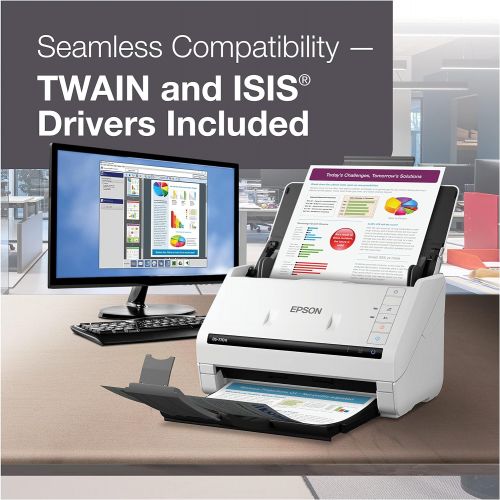 엡손 Epson DS-770 II Color Duplex Document Scanner for PC and Mac, with 100-page Auto Document Feeder (ADF), Twain and ISIS Drivers