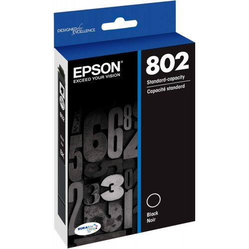 엡손 Epson T802 DURABrite Ultra -Ink Standard Capacity Black -Cartridge (T802120-S) for select Epson WorkForce Pro Printers