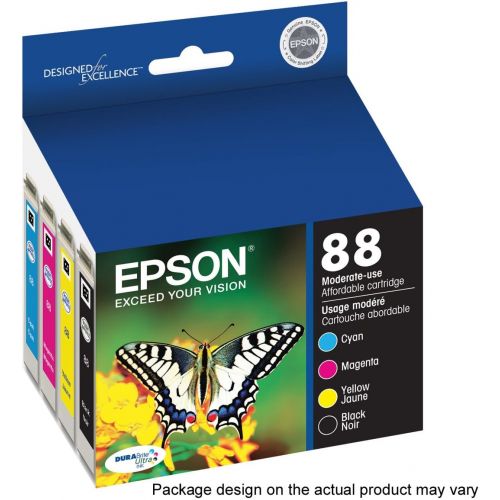 엡손 Epson T088 DURABrite Ultra Ink Standard Capacity Black & Color Cartridge Combo Pack (T088120-BCS) for select Epson Stylus Printers