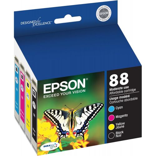 엡손 Epson T088 DURABrite Ultra Ink Standard Capacity Black & Color Cartridge Combo Pack (T088120-BCS) for select Epson Stylus Printers