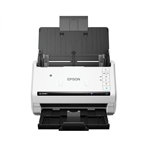 엡손 Epson DS-575W II Wireless Color Duplex Document Scanner for PC and Mac with 50-Page Auto Document Feeder (ADF), Twain and ISIS Drivers, Epson Smart Panel Mobile App