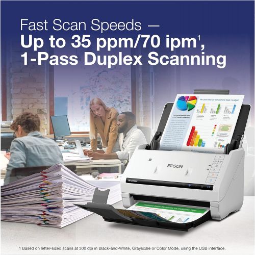 엡손 Epson DS-575W II Wireless Color Duplex Document Scanner for PC and Mac with 50-Page Auto Document Feeder (ADF), Twain and ISIS Drivers, Epson Smart Panel Mobile App