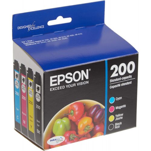 엡손 Epson T200 DURABrite Ultra Ink Standard Capacity Black & Color Cartridge Combo Pack (T200120-BCS) for select Epson Expression and WorkForce Printers