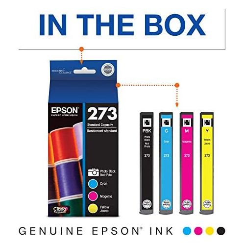 엡손 Epson T273 Claria Ink Standard Capacity Photo Black & Color Combo Pack (T273520-S) for select Epson Expression Premium Printers