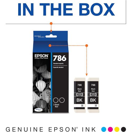 엡손 Epson DURABrite Ultra Standard-Capacity -Ink -Cartridge, Dual Black (T786120-D2)