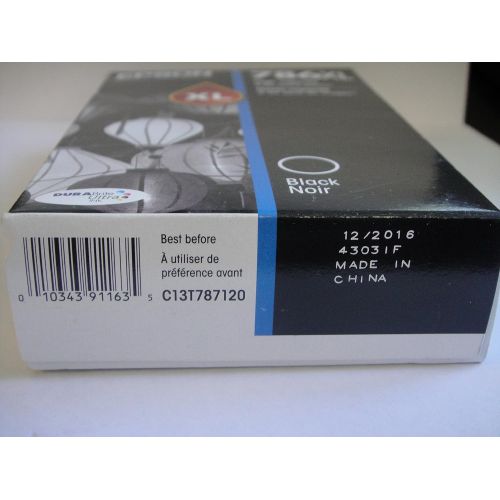 엡손 Epson T786 DURABrite Ultra Ink High Capacity Black Cartridge (T786XL120-S) for Select Epson Workforce Printers