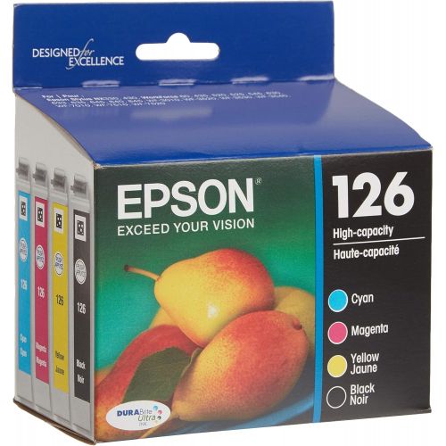 엡손 Epson T126120-BCS DURABrite Ultra Black and Color Combo Pack High Capacity -Cartridge -Ink