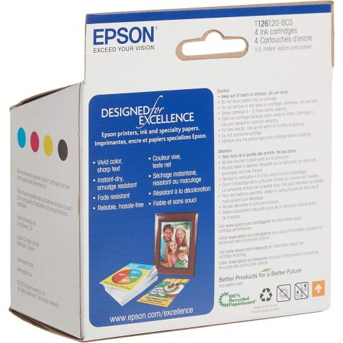 엡손 Epson T126120-BCS DURABrite Ultra Black and Color Combo Pack High Capacity -Cartridge -Ink