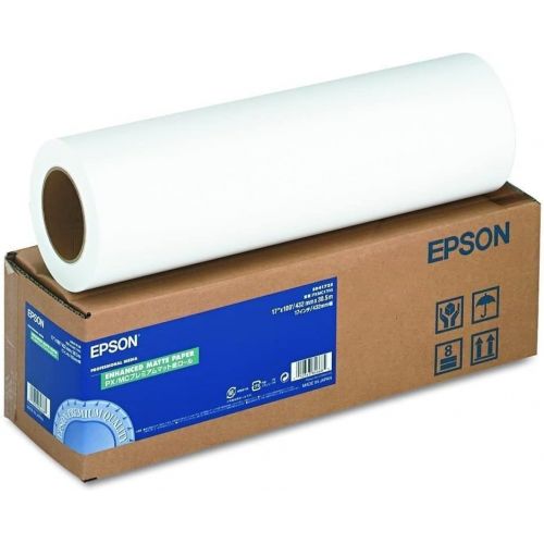 엡손 Epson Professional Media Enhanced Paper MATTE (17 Inches x 100 Feet, Roll) (S041725), Bright White