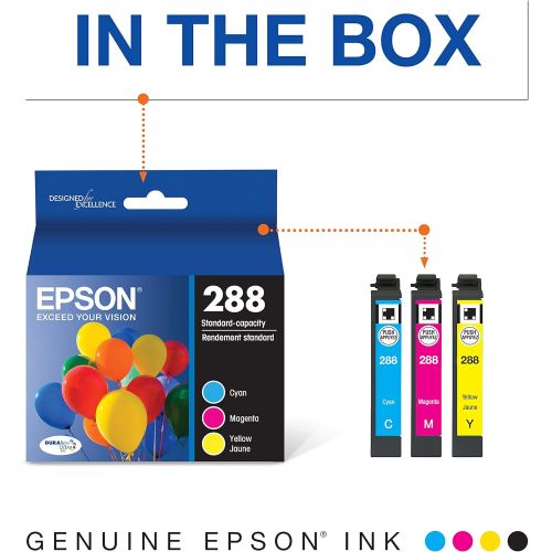 엡손 Epson T288 DURABrite Ultra Ink Standard Capacity Color Combo Pack (T288520-S) for select Epson Expression Printers