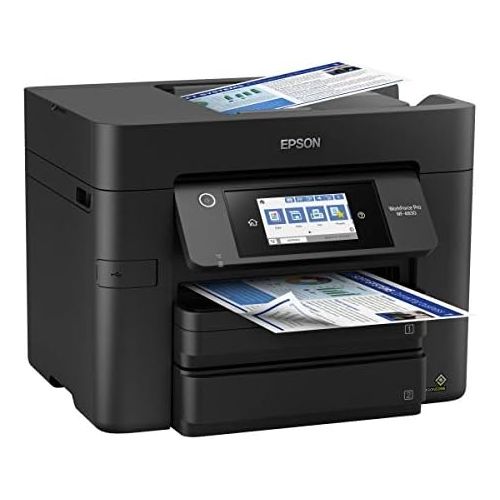 엡손 Epson Workforce Pro WF-4830 Wireless All-in-One Printer with Auto 2-Sided Print, Copy, Scan and Fax, 50-Page ADF, 500-sheet Paper Capacity, and 4.3 Color Touchscreen, Works with Al