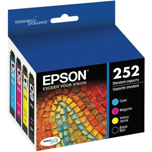 엡손 Epson T252 DURABrite Ultra Ink Standard Capacity Black & Color Cartridge Combo Pack (T252120-BCS) for select Epson WorkForce Printers