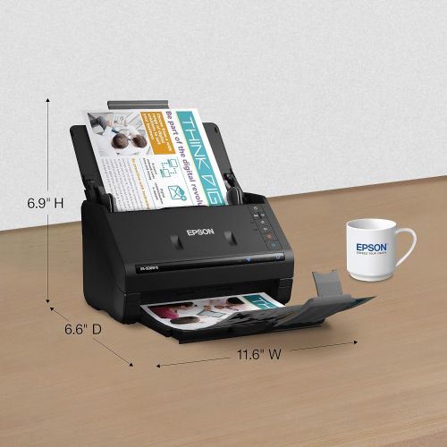 엡손 Epson Workforce ES-500W II Wireless Color Duplex Desktop Document Scanner for PC and Mac, with Auto Document Feeder (ADF) and Scan from Smartphone or Tablet