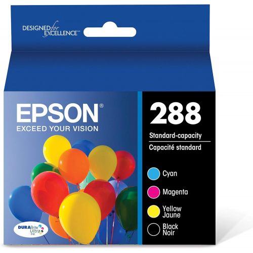 엡손 Epson T288 DURABrite Ultra -Ink Standard Capacity Black & Color -Cartridge Combo Pack (T288120-BCS) for select Epson Expression Printers, Black and Color Combo Pack