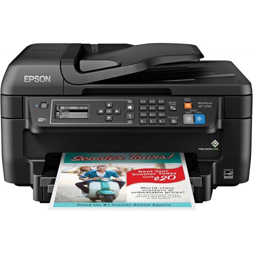 엡손 Epson WF-2750 All-in-One Wireless Color Printer with Scanner, Copier & Fax, Amazon Dash Replenishment Ready