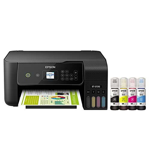 엡손 Epson EcoTank ET-2720 Wireless Color All-in-One Supertank Printer with Scanner and Copier - Black