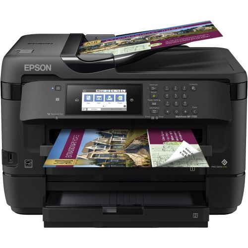 엡손 Epson WorkForce WF-7720 Wireless Wide-format Color Inkjet Printer with Copy, Scan, Fax, Wi-Fi Direct and Ethernet, Amazon Dash Replenishment Ready