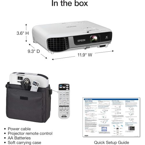 엡손 Epson Pro EX7280 3-Chip 3LCD WXGA Projector, 4,000 Lumens Color Brightness, 4,000 Lumens White Brightness, HDMI, Built-in Speaker, 16,000:1 Contrast Ratio