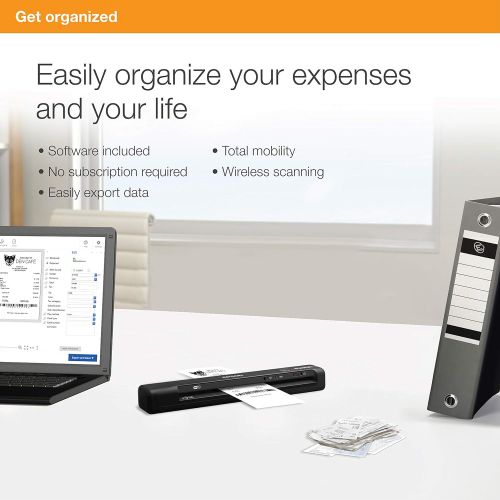 엡손 [아마존베스트]Epson Workforce ES-65WR Wireless Portable Sheet-fed Document Scanner with Premium Accounting Features for PC and Mac
