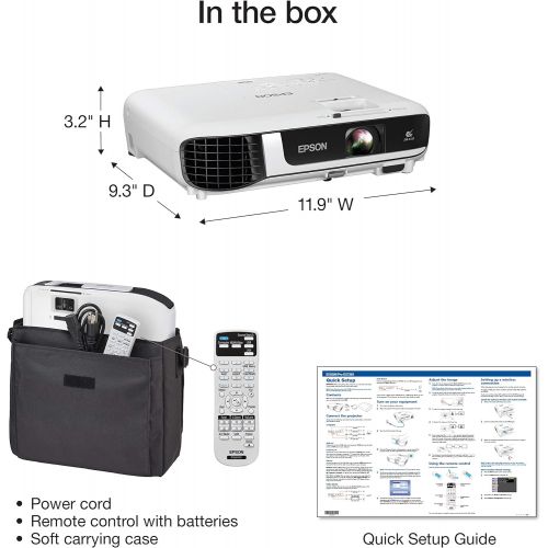 엡손 Epson EX5280 3-Chip 3LCD XGA Projector, 3,800 Lumens Color Brightness, 3,800 Lumens White Brightness, HDMI, Built-in Speaker, 16,000:1 Contrast Ratio