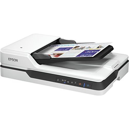 엡손 [아마존베스트]Epson WorkForce DS-1660W DIN A4 Document Scanner (600dpi, USB 3.0, Duplex Scan, Three-Pass, WLAN, NFC)