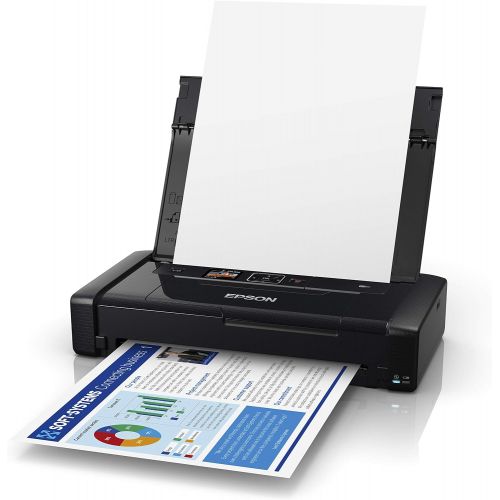 엡손 [아마존베스트]Epson WorkForce WF-110W Portable/Mobile Inkjet Printer (DIN A4, WiFi Direct, Printer, Mobile Printing, USB, Built-in Battery, Only 1.6 kg Weight) Black