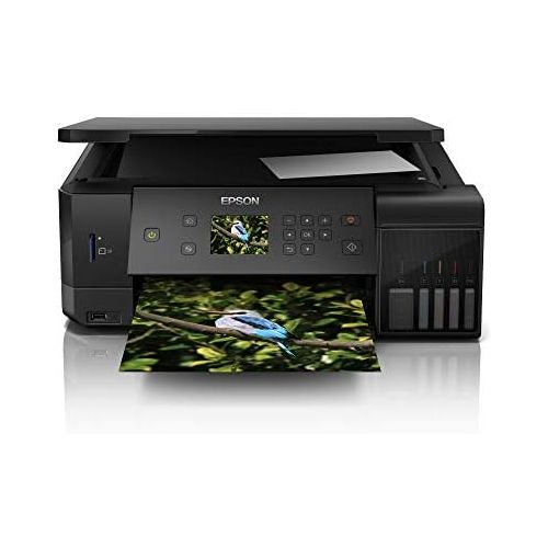 엡손 [아마존베스트]Epson EcoTank ET-7700 3-in-1 Ink Multifunction Device (Copy, Scan, Print, A4, 5 Color, Photo Print, Duplex, WiFi, Ethernet, Display, USB 2.0), Ink Tank, Long Range, Low Side Cost