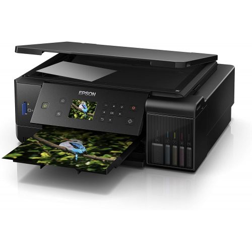 엡손 [아마존베스트]Epson EcoTank ET-7700 3-in-1 Ink Multifunction Device (Copy, Scan, Print, A4, 5 Color, Photo Print, Duplex, WiFi, Ethernet, Display, USB 2.0), Ink Tank, Long Range, Low Side Cost