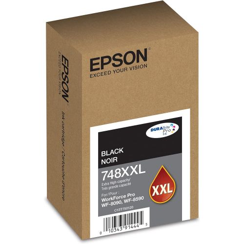 엡손 Epson 748 DURABrite Pro Extra High Capacity Black Ink Cartridge, 10000 Yield (T748XXL120)