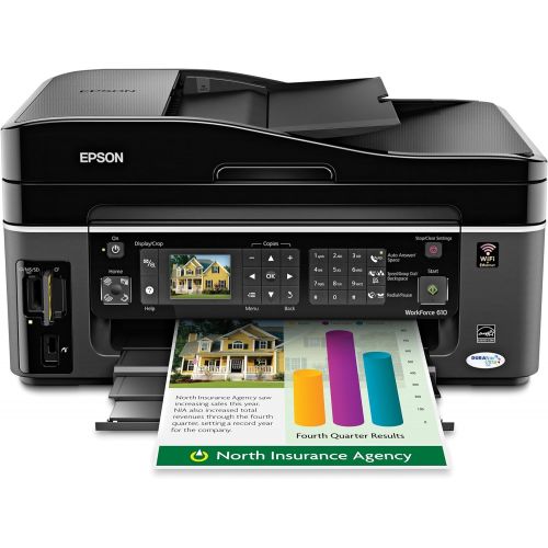 엡손 Epson WorkForce 610 Wireless Color Inkjet All-in-One Printer (C11CA50201)