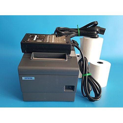 엡손 Epson TM-T88IV Model M129H - Dark Gray POS Thermal Receipt Printer USB Port With Epson PS-180 Power Supply & 3 Rolls Of Receipt Paper -